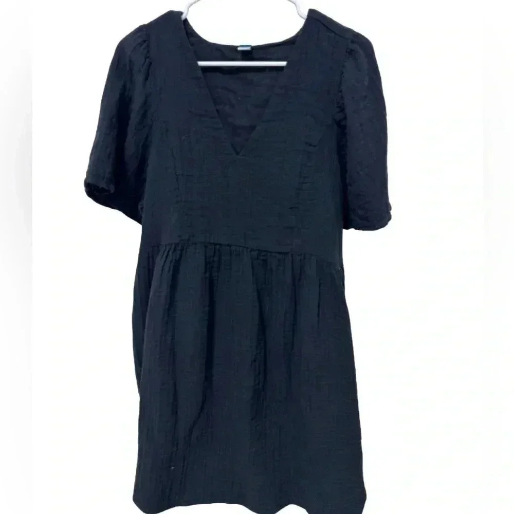 New Black Old Navy Dress, Size‎ Large, Side Pockets, 100% Cotton.